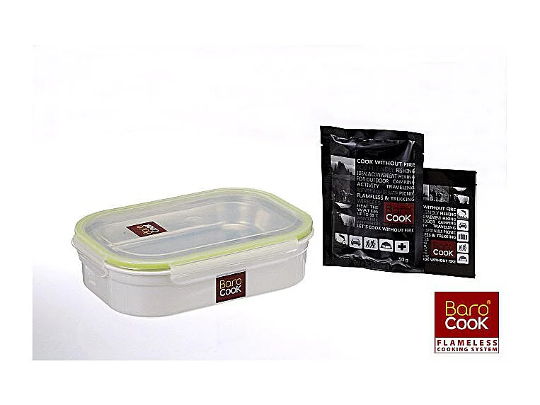 Contenant à repas rectangulaire auto chauffant - Barocook - Contenance : 1000 ml