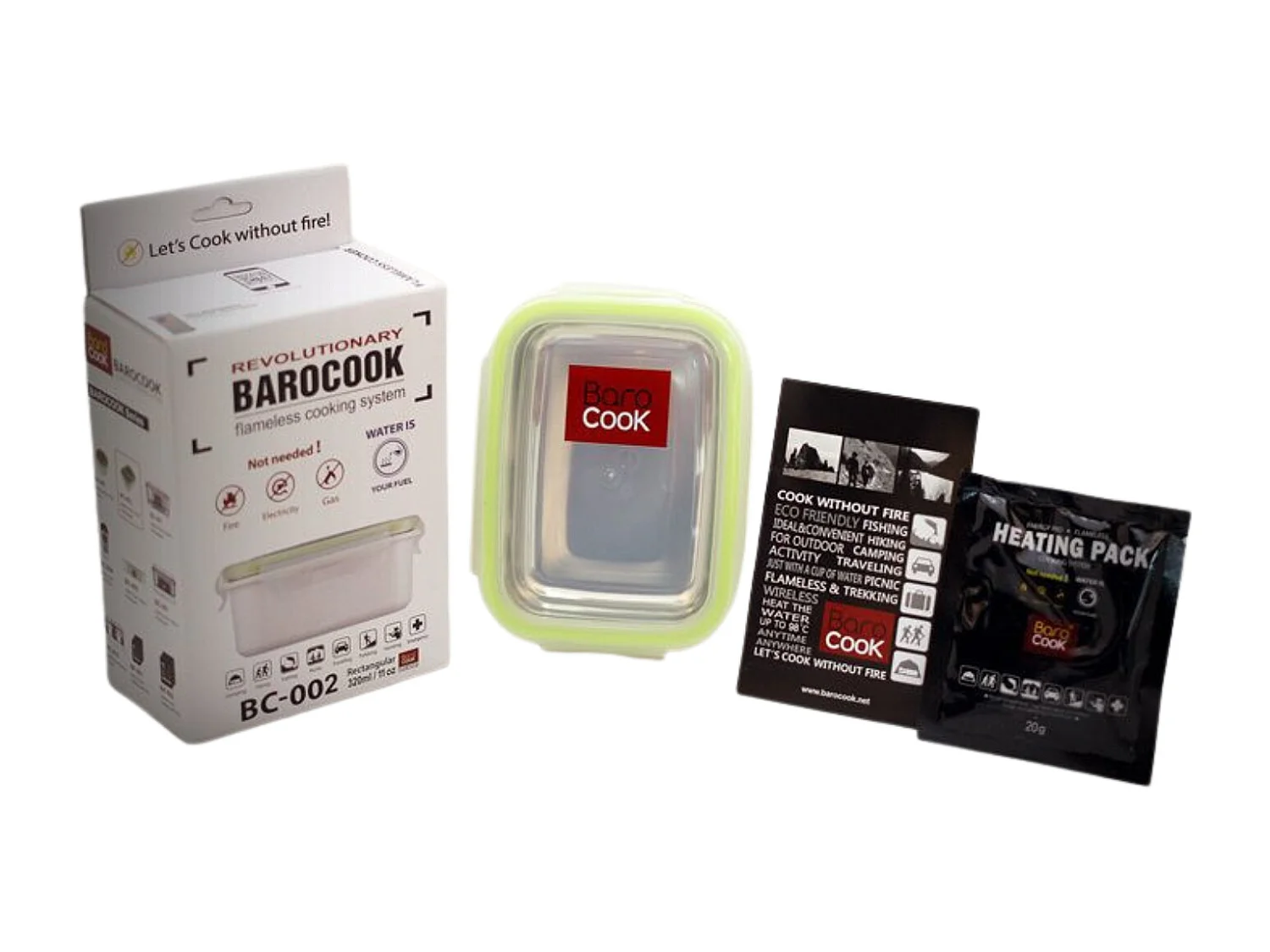 Contenant à repas rectangulaire auto chauffant - Barocook - Contenance : 320 ml