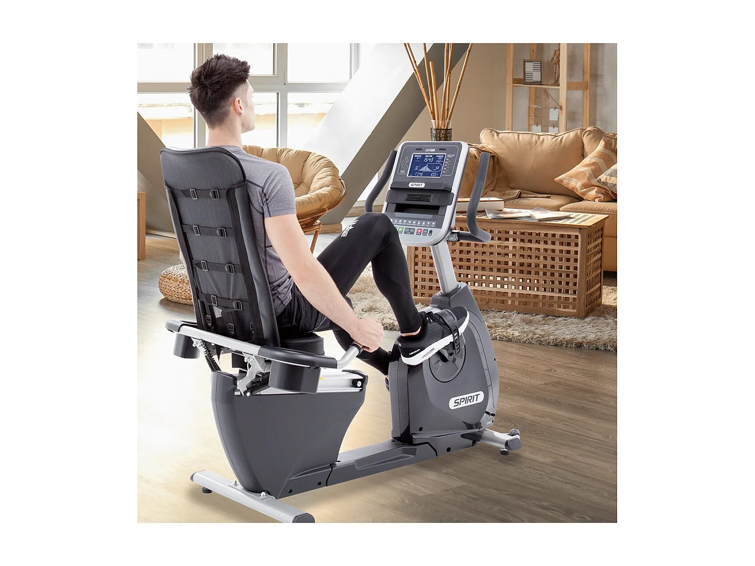 Vélo de Fitness connecté semi allongé - Spirit - Modèle XBR55 - Bluetooth/App - Maison/Appartement