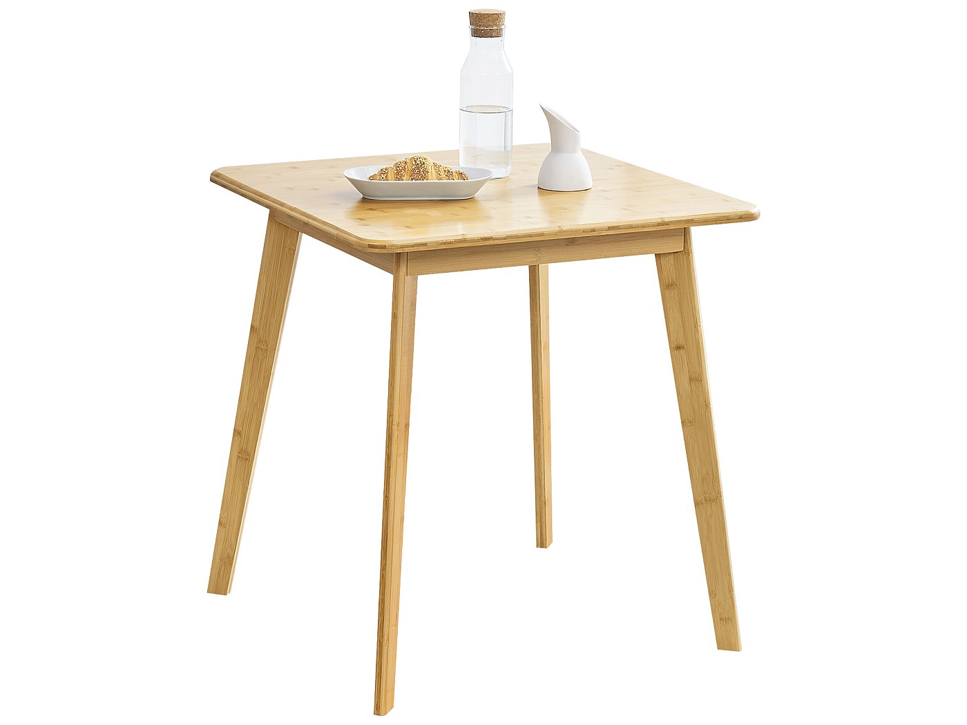 Table à Manger Carrée 75x75 Cm - Plateau Verre Trempé 6 Mm, Pieds Métal Noir, Pour 2 à 4 Personnes
