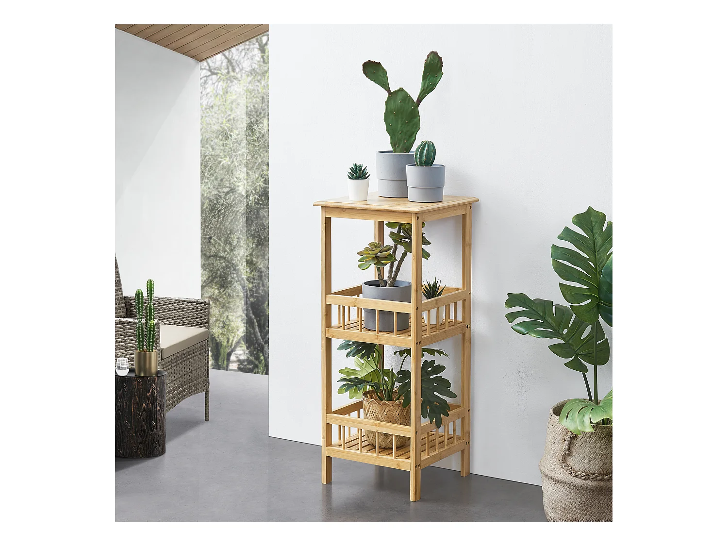 Étagère de rangement Pyhäjärvi à 3 niveaux 79 x 33 x 33 cm [en.casa]