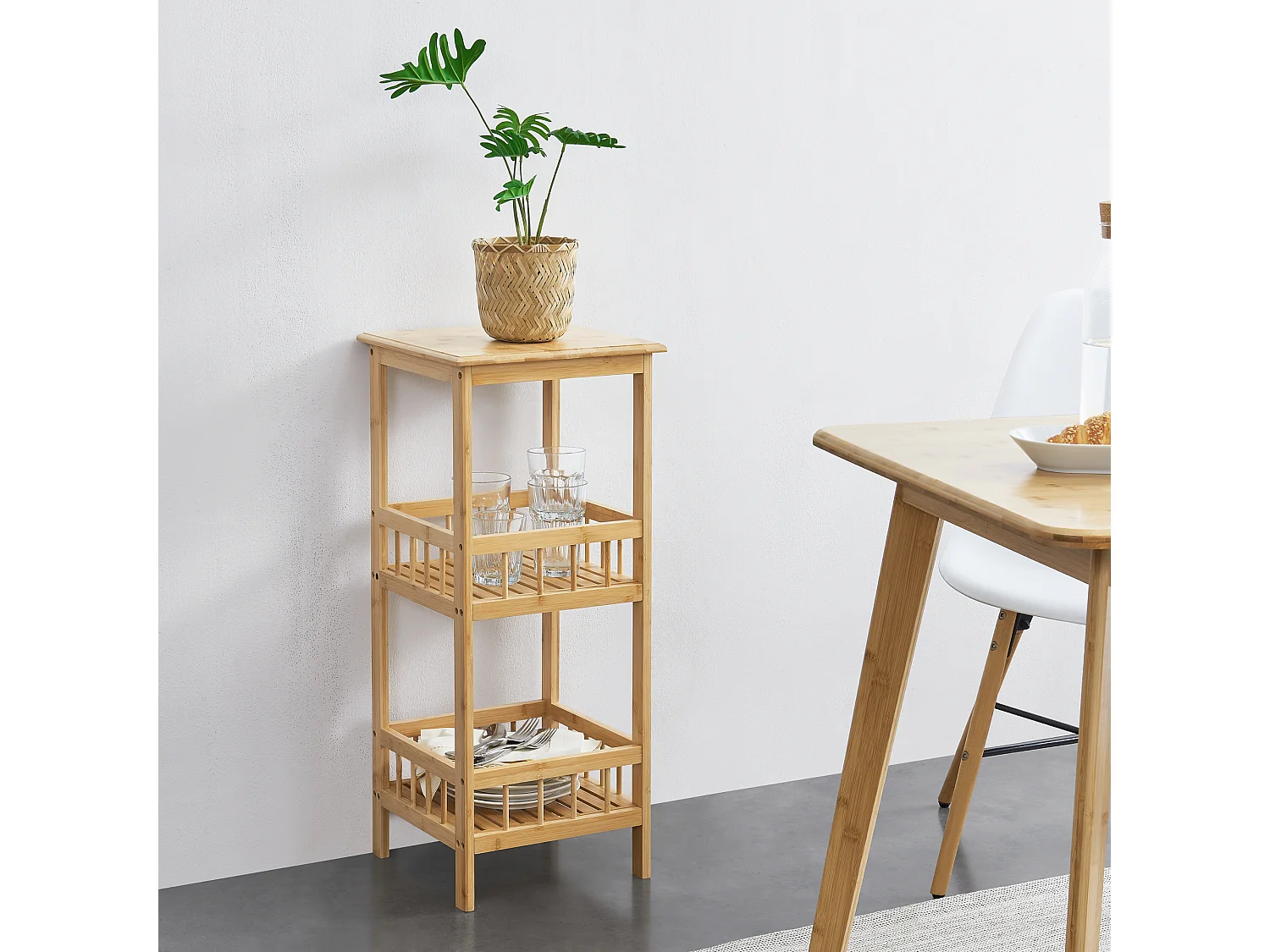 Étagère de rangement Pyhäjärvi à 3 niveaux 79 x 33 x 33 cm [en.casa]