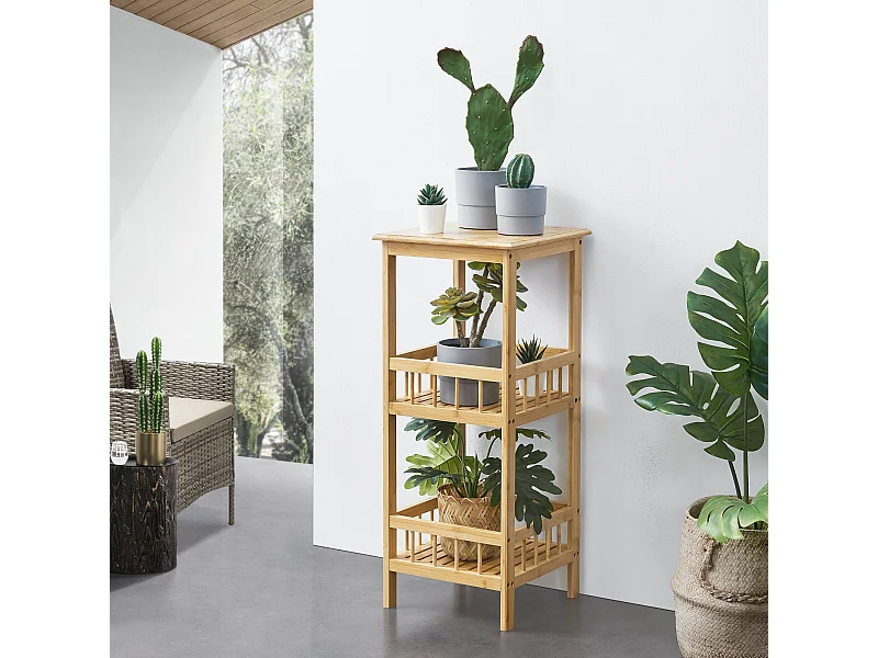 Étagère de rangement Pyhäjärvi à 3 niveaux 79 x 33 x 33 cm [en.casa]