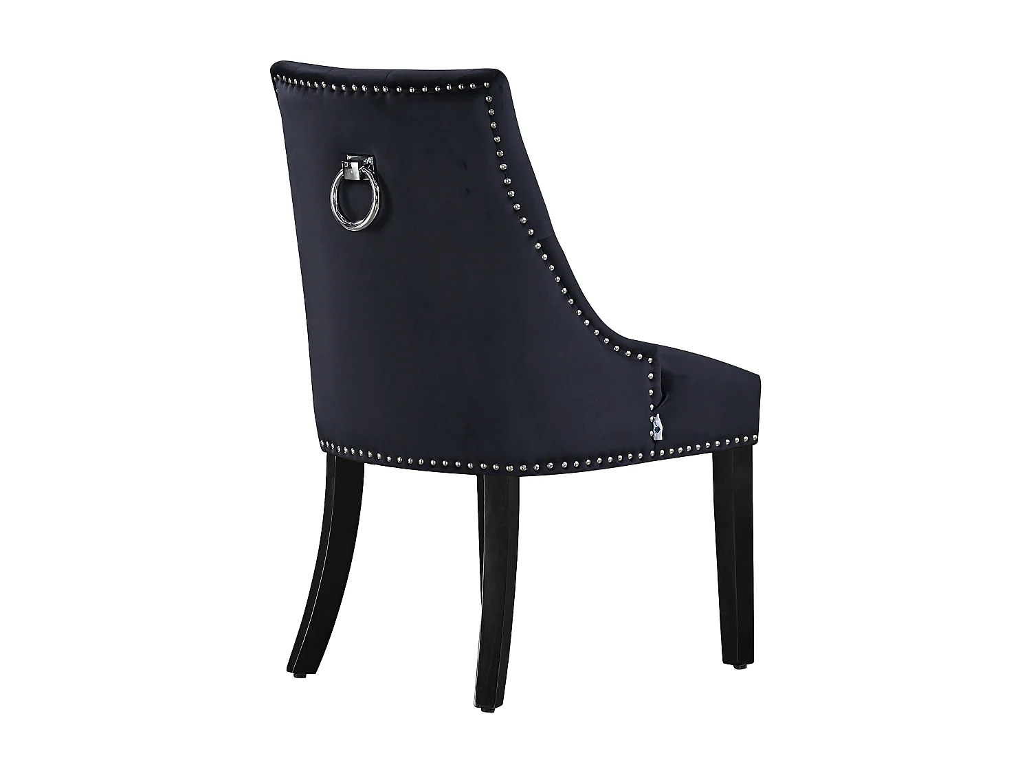 Chaise de salle à manger Windsor simple - Rembourrage en velours moelleux et pieds en bois massif robustes - Parfait pour votre salle à manger et salon - Noir