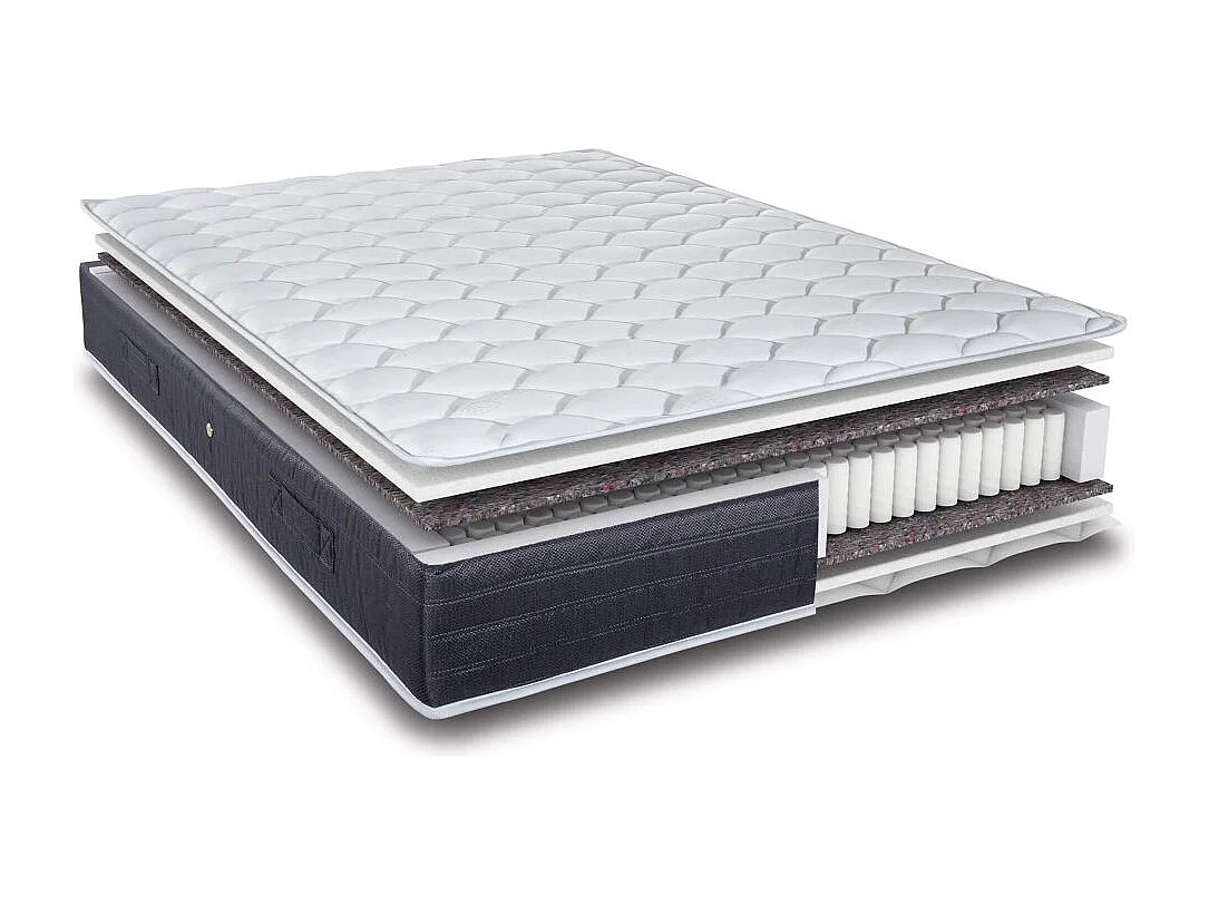 Matelas 140x190 Ramage - Ressorts ensachés - Hauteur 24 cm - 3 zones - Soutien ferme