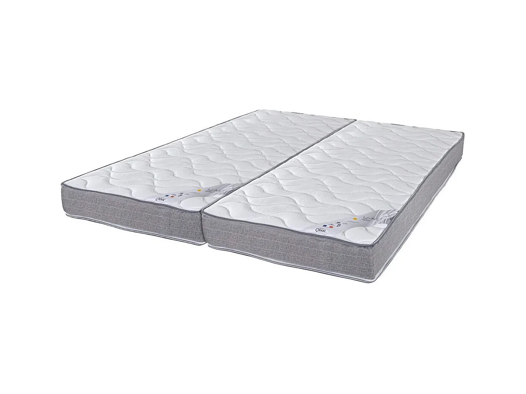 Matelas 2x70x190 Wave - Mousse - Hauteur 19 cm - 3 zones - Soutien ferme
