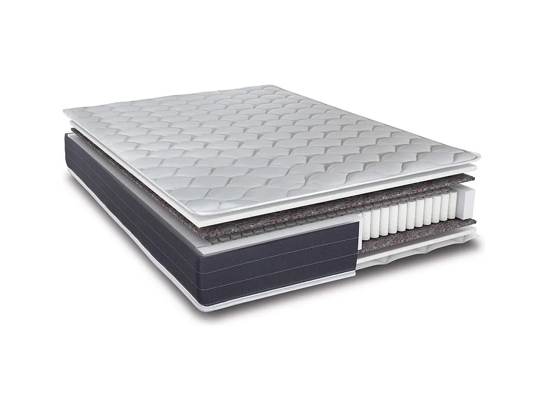 Matelas 120x190 Rhodes - Ressorts ensachés - Hauteur 24 cm - Soutien ferme