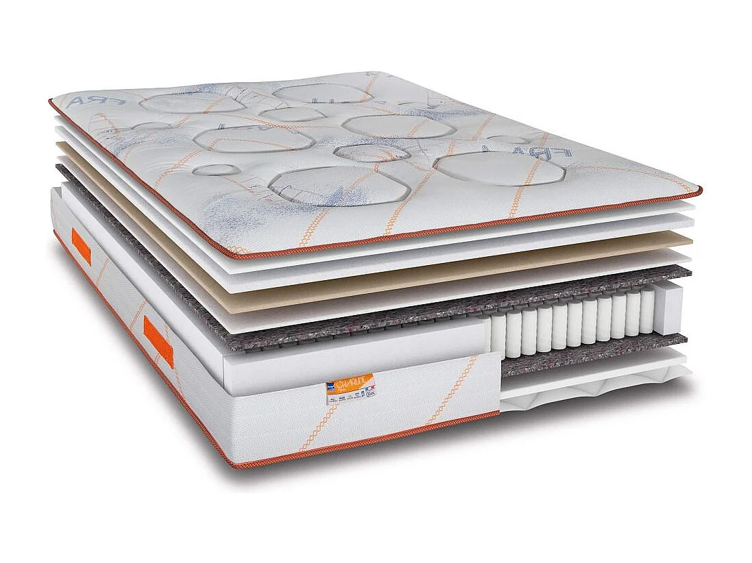Matelas 160x200 Charline - Ressorts ensachés - Hauteur 26 cm - Soutien medium