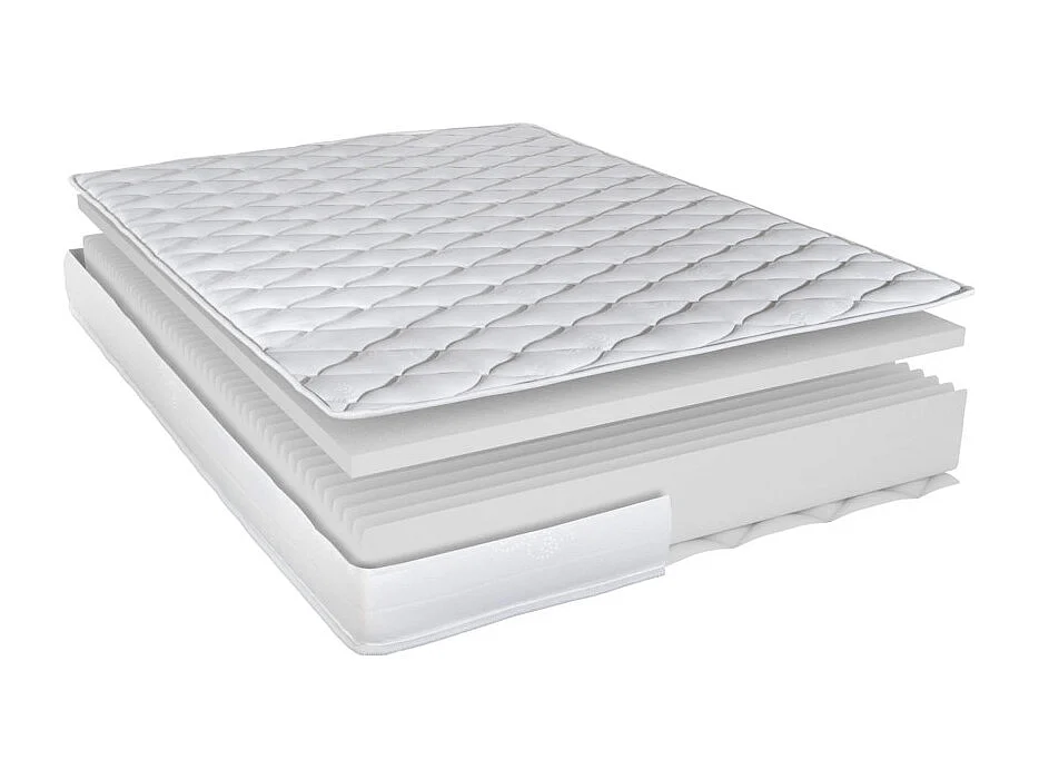 Matelas 90x190 Marly - Mousse - Hauteur 15 cm - 3 zones - Soutien ferme