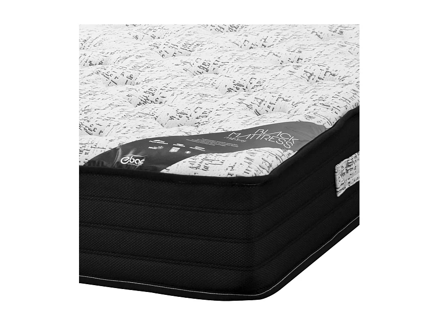 Matelas 160x200 Black Mattress - Ressorts - Hauteur 25 cm - Soutien très ferme