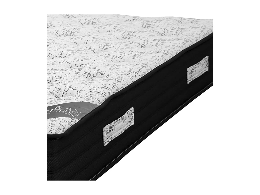 Matelas 160x200 Black Mattress - Ressorts - Hauteur 25 cm - Soutien très ferme