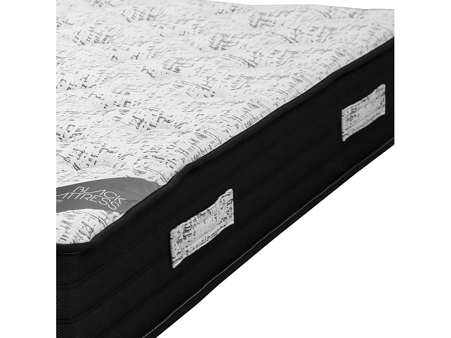 Matelas 160x200 Black Mattress - Ressorts - Hauteur 25 cm - Soutien très ferme