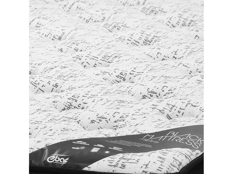 Matelas 160x200 Black Mattress - Ressorts - Hauteur 25 cm - Soutien très ferme