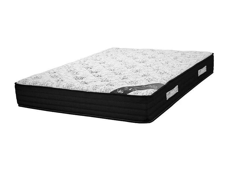 Matelas 140x190 Black Mattress - Ressorts - Hauteur 25 cm - Soutien très ferme