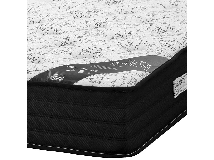 Matelas 140x190 Black Mattress - Ressorts - Hauteur 25 cm - Soutien très ferme
