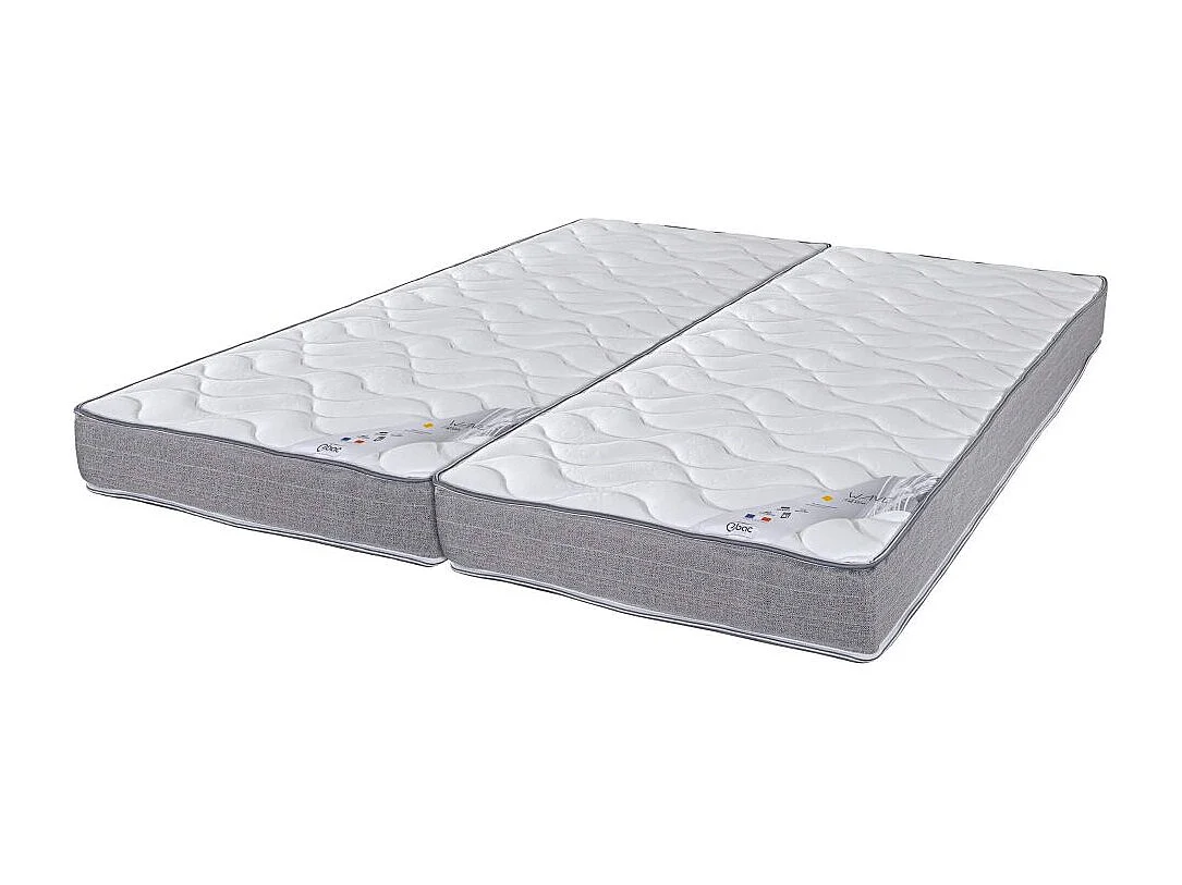 Matelas 2x90x200 Wave - Mousse - Hauteur 19 cm - 3 zones - Soutien ferme