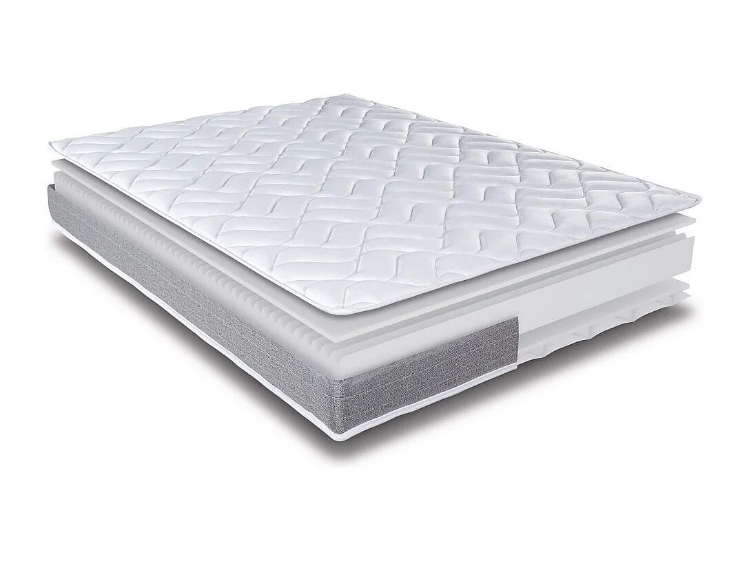 Matelas 140x190 Morgan - Mousse - Hauteur 17 cm - 3 zones - Soutien ferme