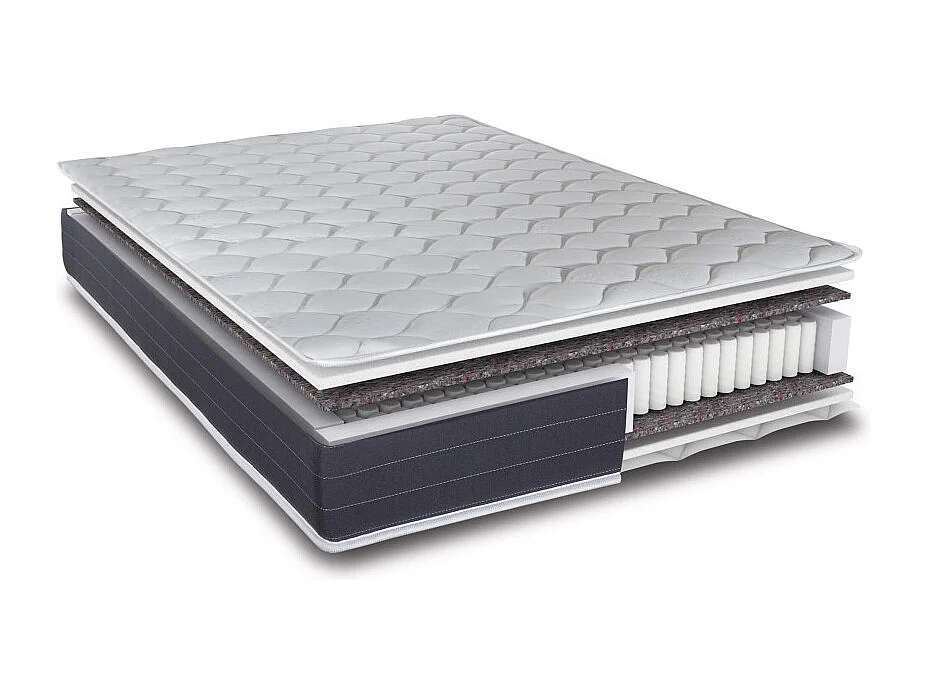 Matelas 90x190 Rhodes - Ressorts ensachés - Hauteur 24 cm - Soutien ferme