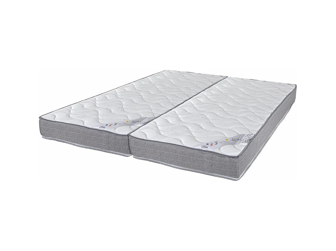 Matelas 2x80x200 Wave - Mousse - Hauteur 19 cm - 3 zones - Soutien ferme