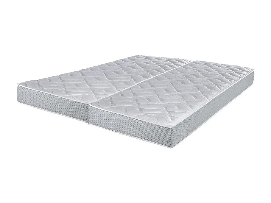 Matelas 2x80x200 Wave - Mousse - Hauteur 19 cm - 3 zones - Soutien ferme
