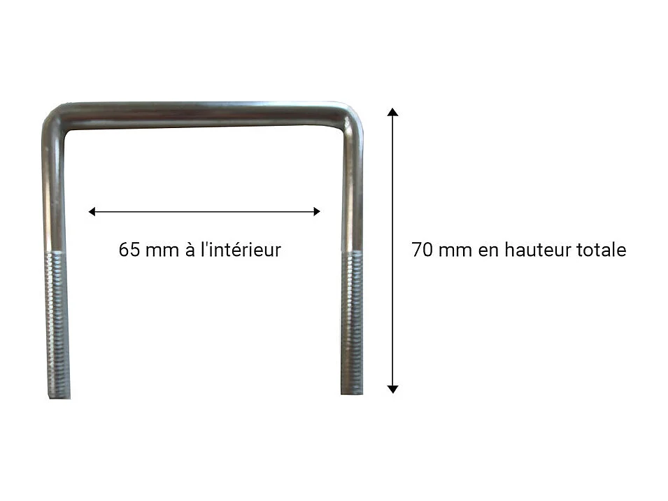 2 pieds de liaison métal H 14 à 25 cm pour sommier métal