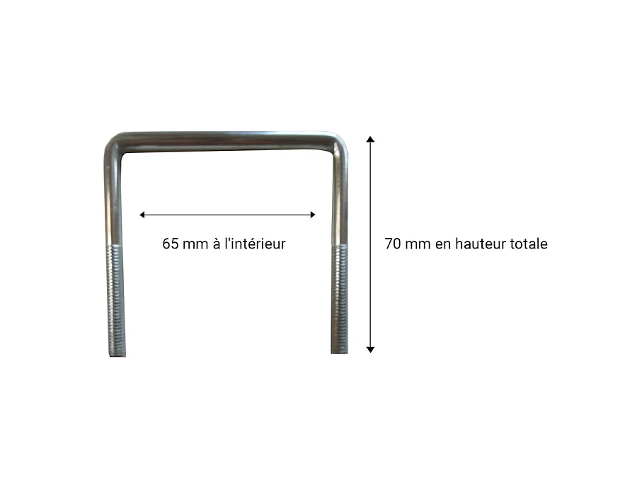2 pieds de liaison métal H 14 à 25 cm pour sommier métal