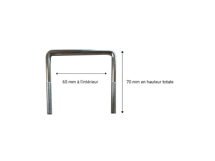 2 pieds de liaison métal H 21 à 32 cm pour sommier métal