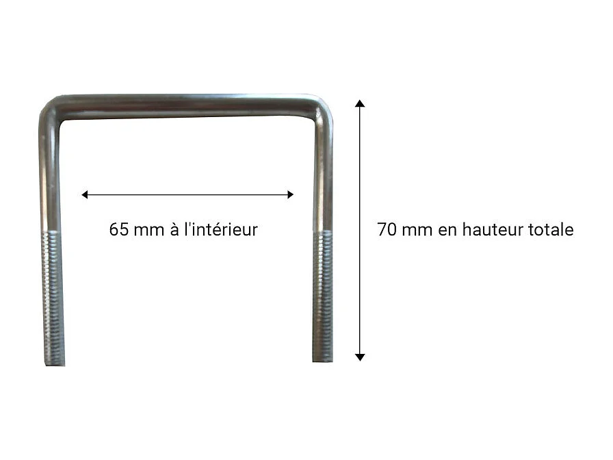 1 pied de liaison métal H 14 à 25 cm pour sommier métal