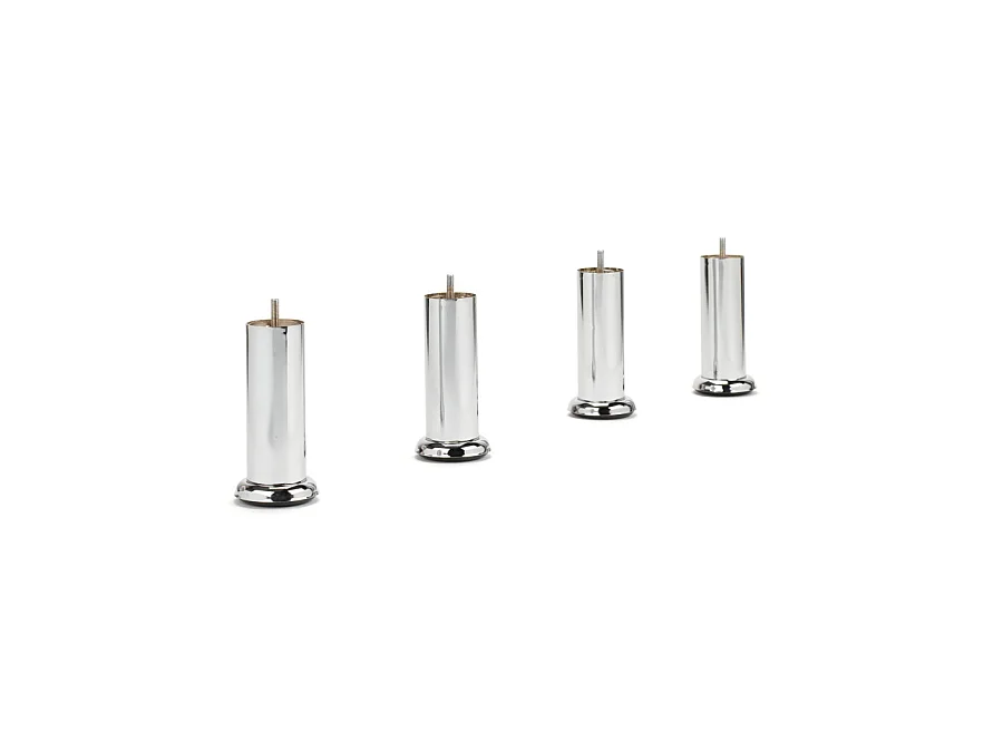 4 pieds métal chromé H 15 cm pour sommier tapissier