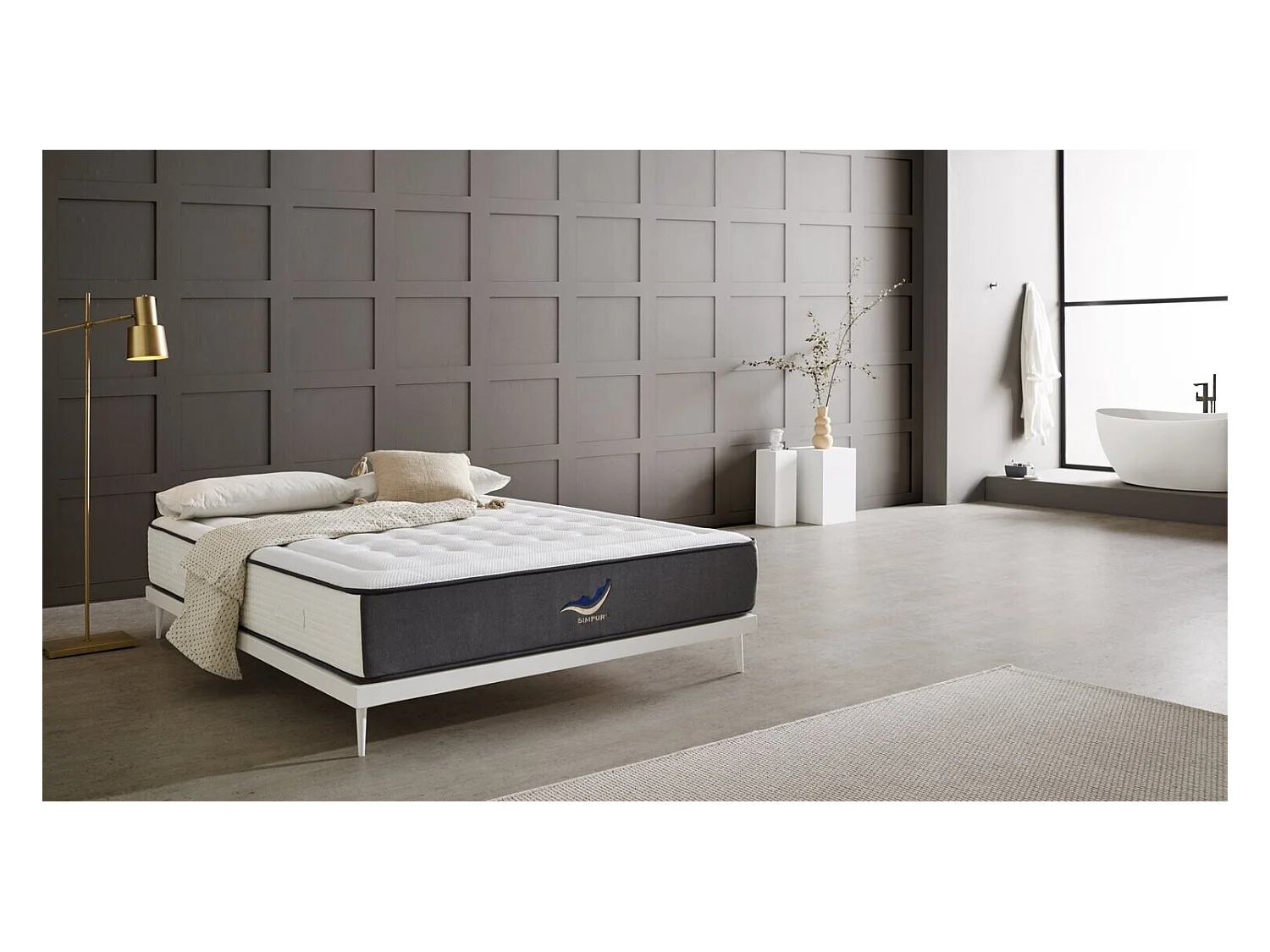 Matelas 135x200 mousse a mémoire de forme SIMPUR EXCLUSIVE SPORT | épaisseur +/- 30 cm | avec visco hr haute densité | soutien semi-ferme
