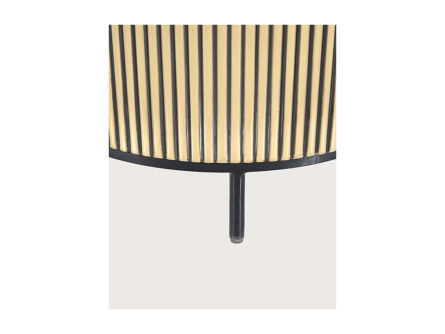 Glory - Table d'appoint finition laiton vieilli avec plateau en marbre noir