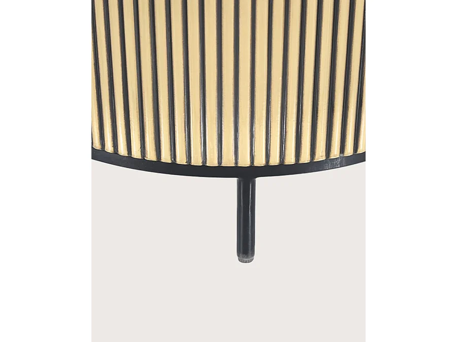 Glory - Table d'appoint finition laiton vieilli avec plateau en marbre noir