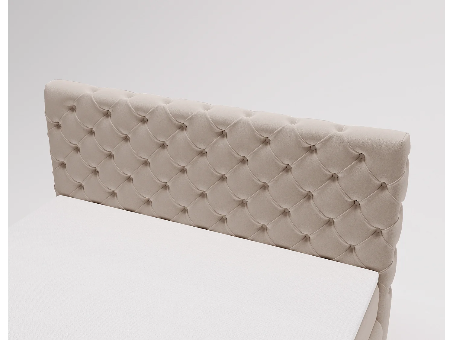 Lit 160x200 avec Rangement Royal - Matelas Ressorts ensachés, Surmatelas - Lit Beige (Royal Velvet 3)