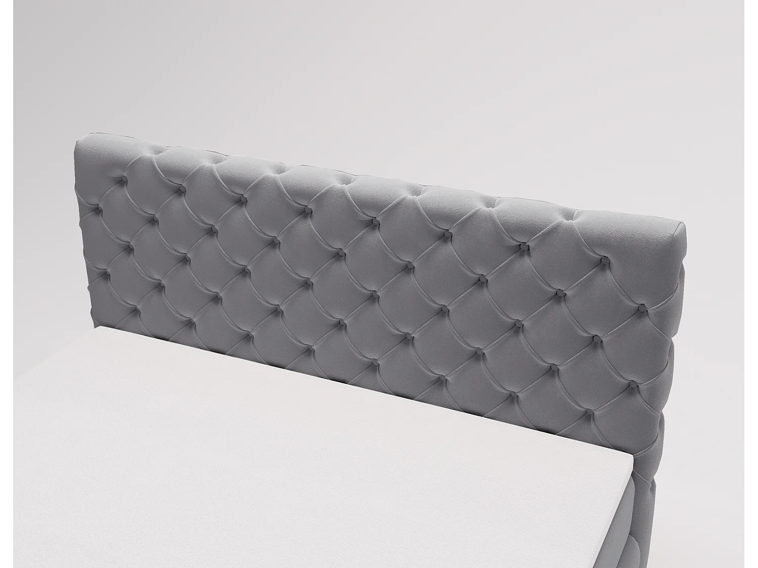 Lit 160x200 avec Rangement Royal - Matelas Ressorts ensachés, Surmatelas - Lit Gris (Royal Velvet 20)