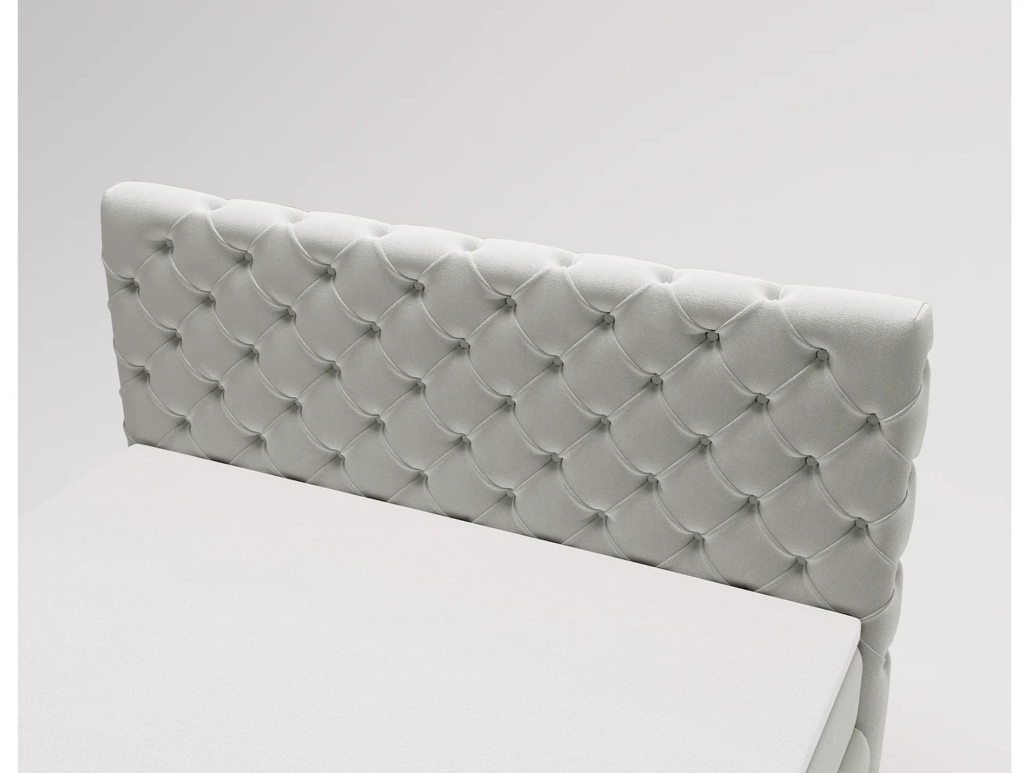 Lit 140x200 avec Rangement Royal - Matelas Ressorts ensachés, Surmatelas - Lit Gris clair (Royal Velvet 17)