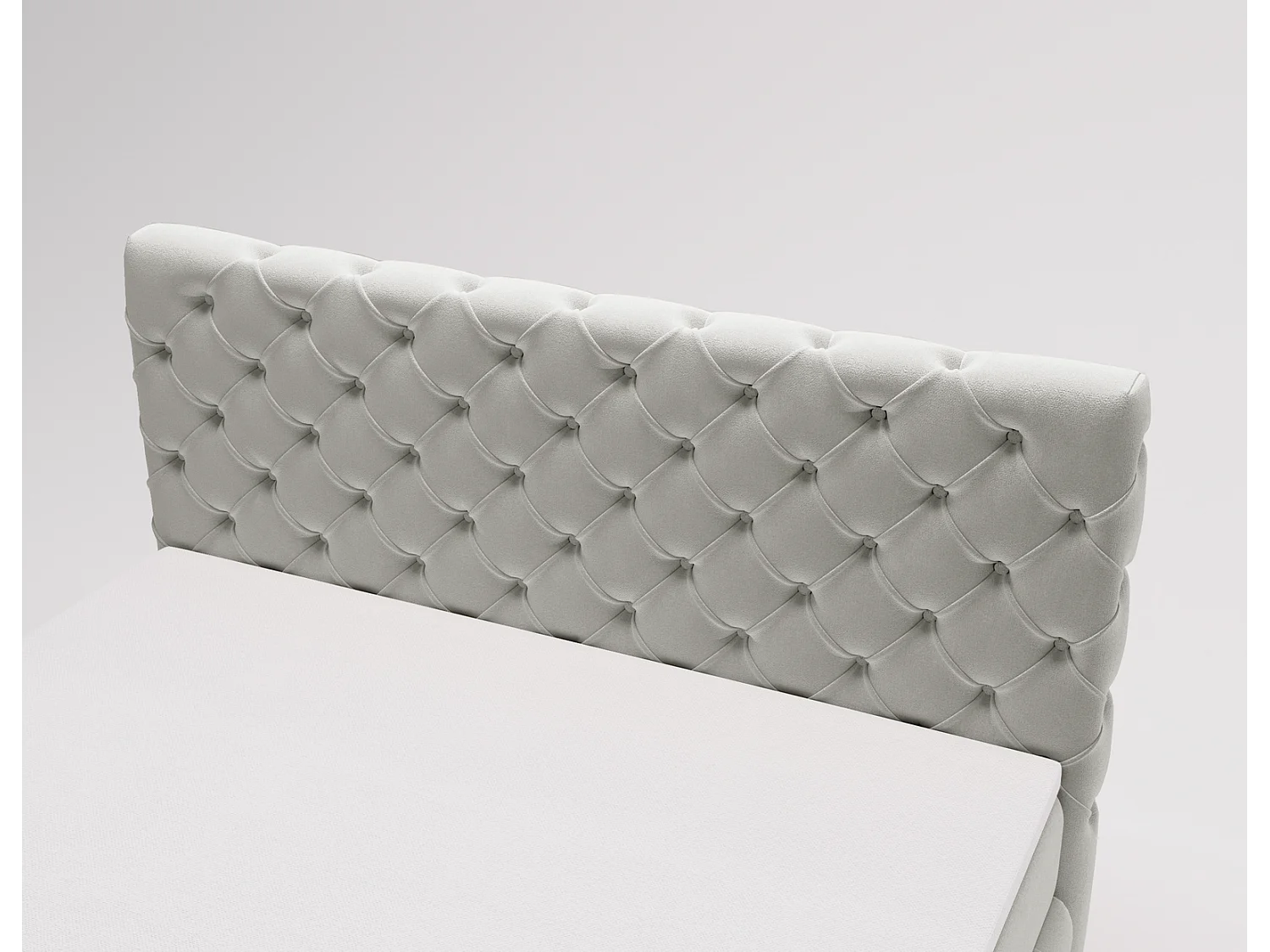 Lit 160x200 avec Rangement Royal - Matelas Ressorts ensachés, Surmatelas - Lit Gris clair (Royal Velvet 17)