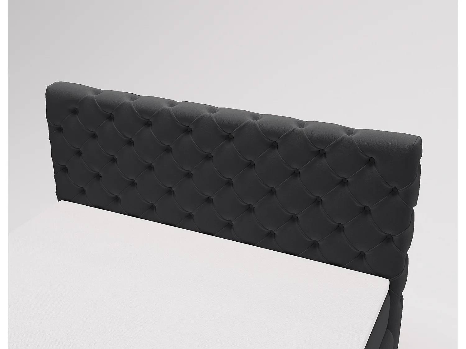 Gestoffeerd bed met matras 140x200 Royal - bed 140x200 met opbergruimte, topper, zwart (Royal Velvet 22)