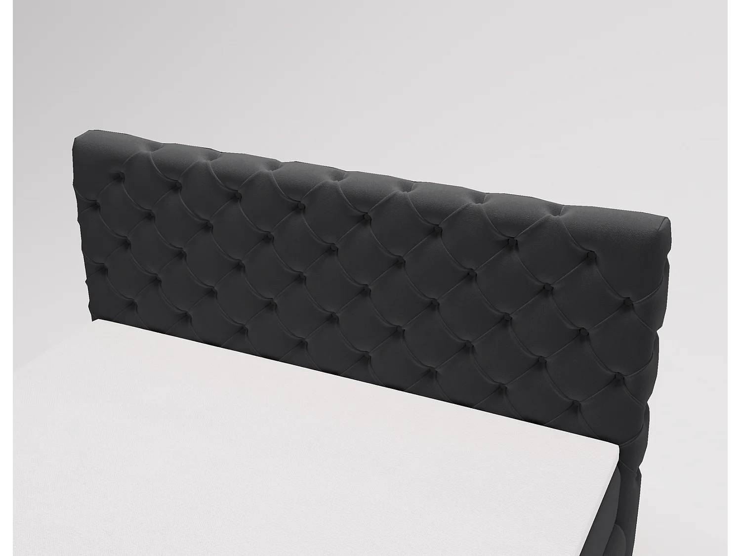 Gestoffeerd bed met matras 140x200 Royal - bed 140x200 met opbergruimte, topper, zwart (Royal Velvet 22)