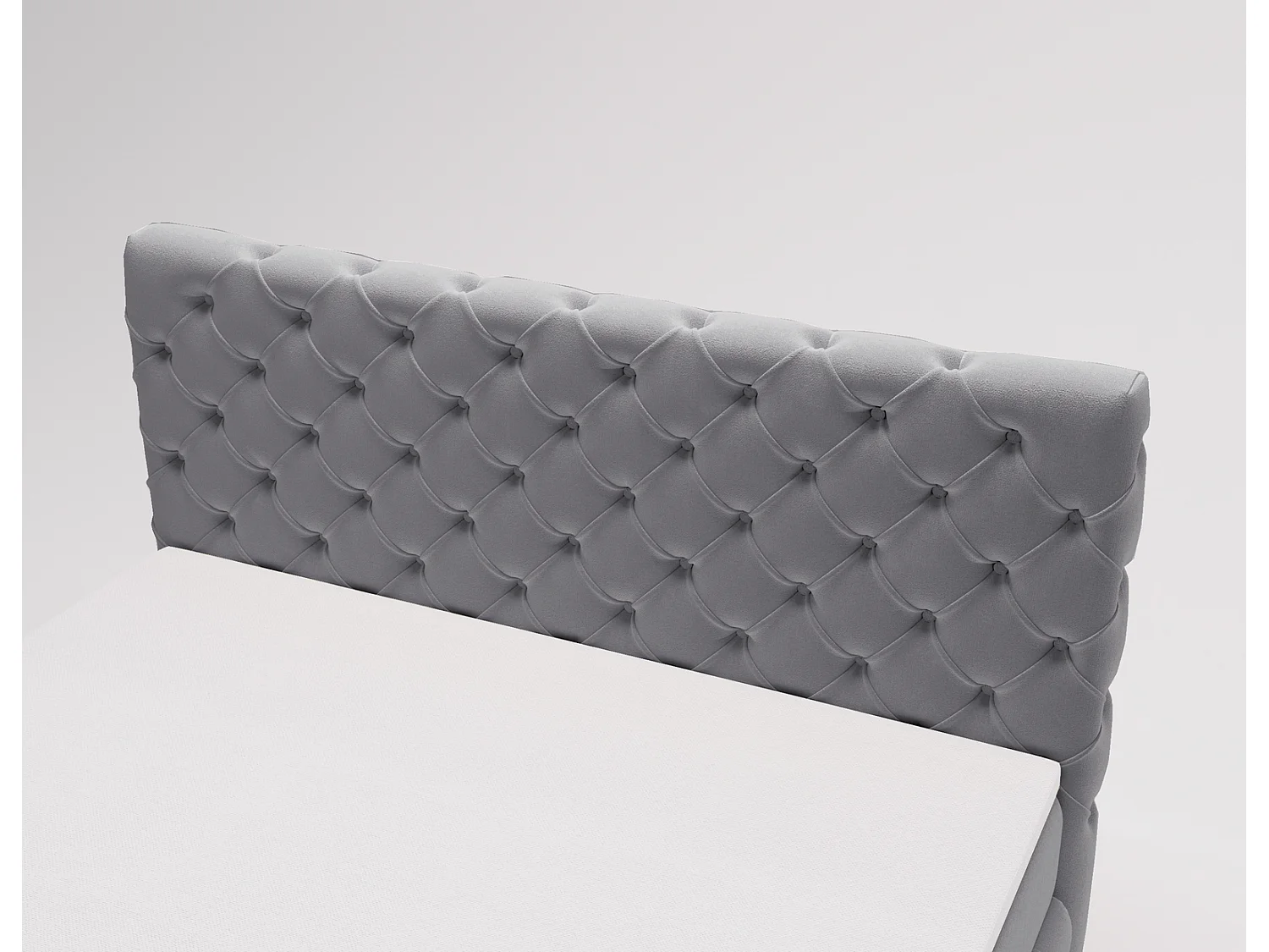 Emporius Royal łóżko z materacem 180x200 z pojemnikiem - łóżko kontynentalne 180x200 cm pikowane, chesterfield, glamour - tkanina aksamitna, szary (Royal Velvet 20)