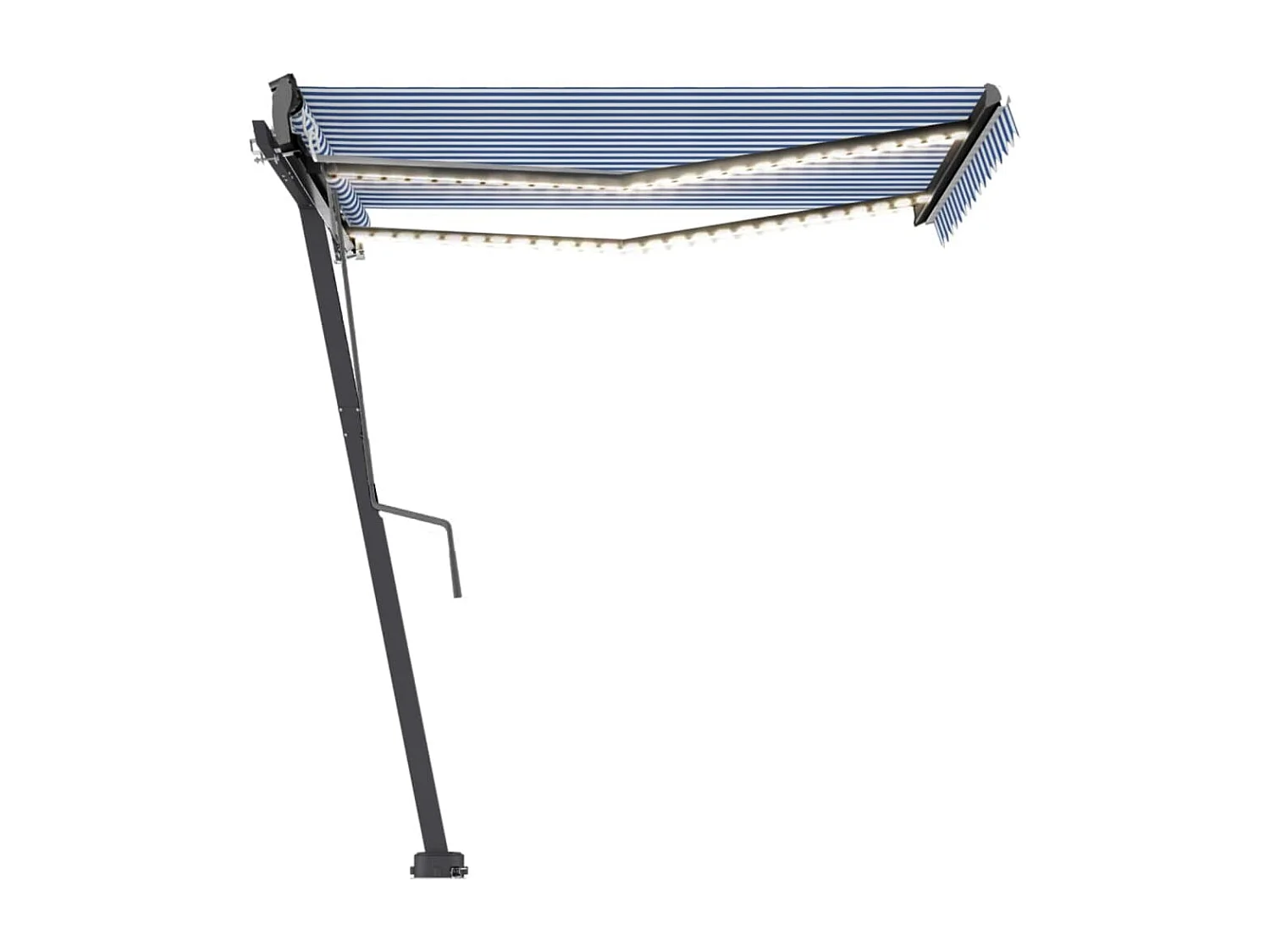 Sensor de vento automático para toldo/LED 300x250 cm Azul e branco