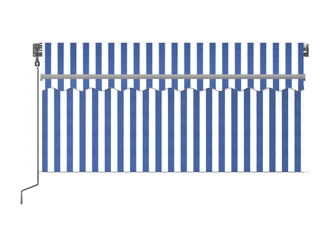 Automatische Markise mit Jalousie 3,5x2,5 m Blau Weiß