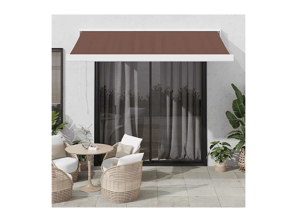 Toldo manual retrátil marrom 300x250 cm