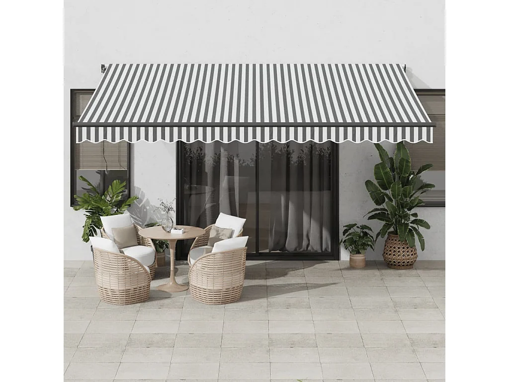 Toldo retrátil automático com LED antracite e branco