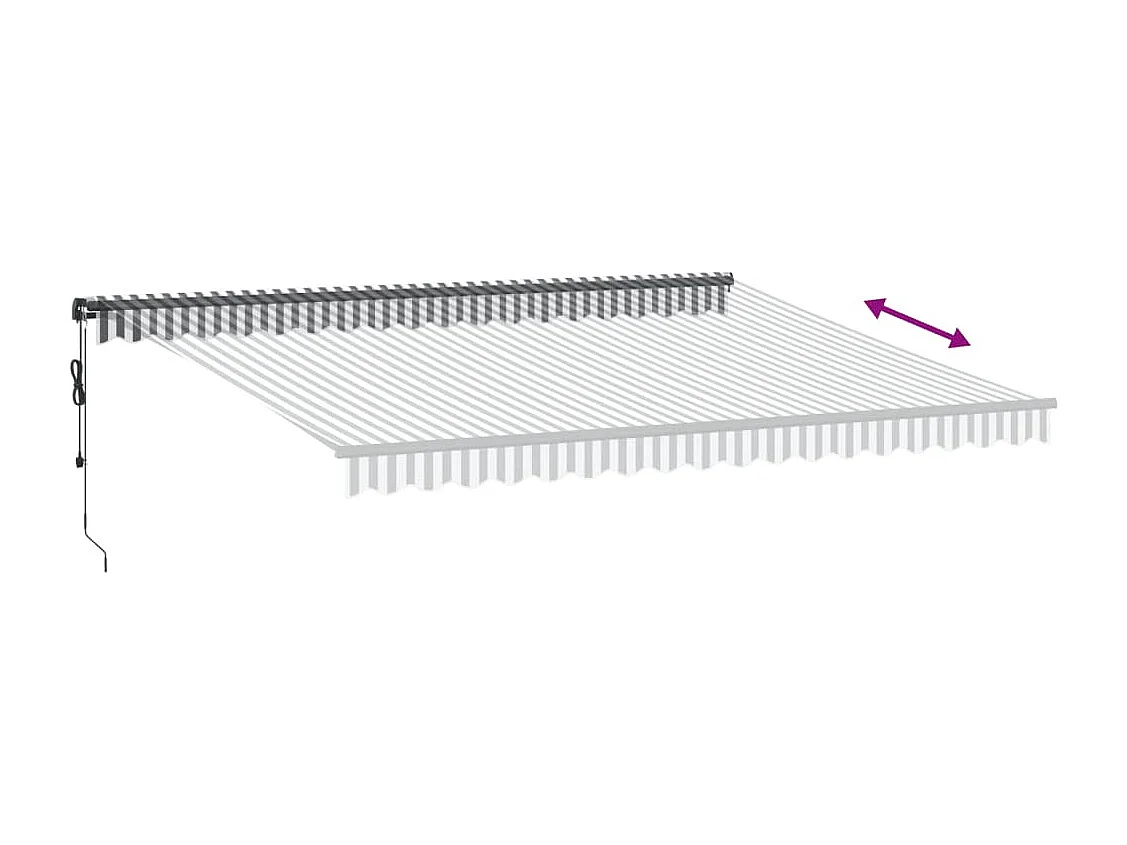 Toldo retrátil automático com LED antracite e branco