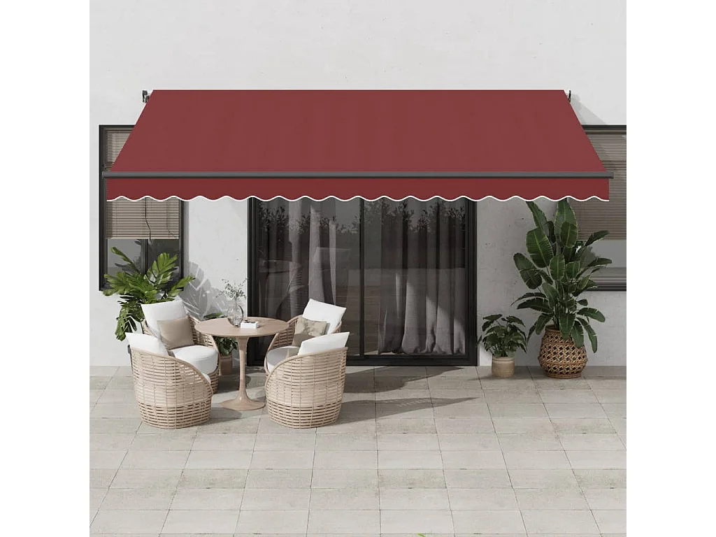 Tenda da sole retrattile automatica bordeaux 450x350 cm