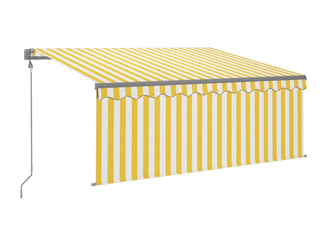 Toldo retrátil automático com persiana 3,5x2,5 m Amarelo branco