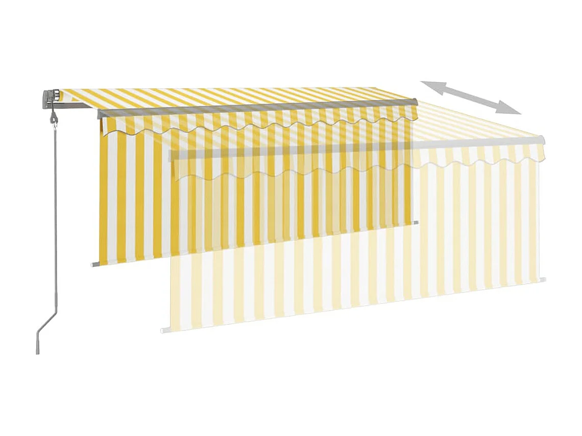 Toldo retrátil automático com persiana 3,5x2,5 m Amarelo branco