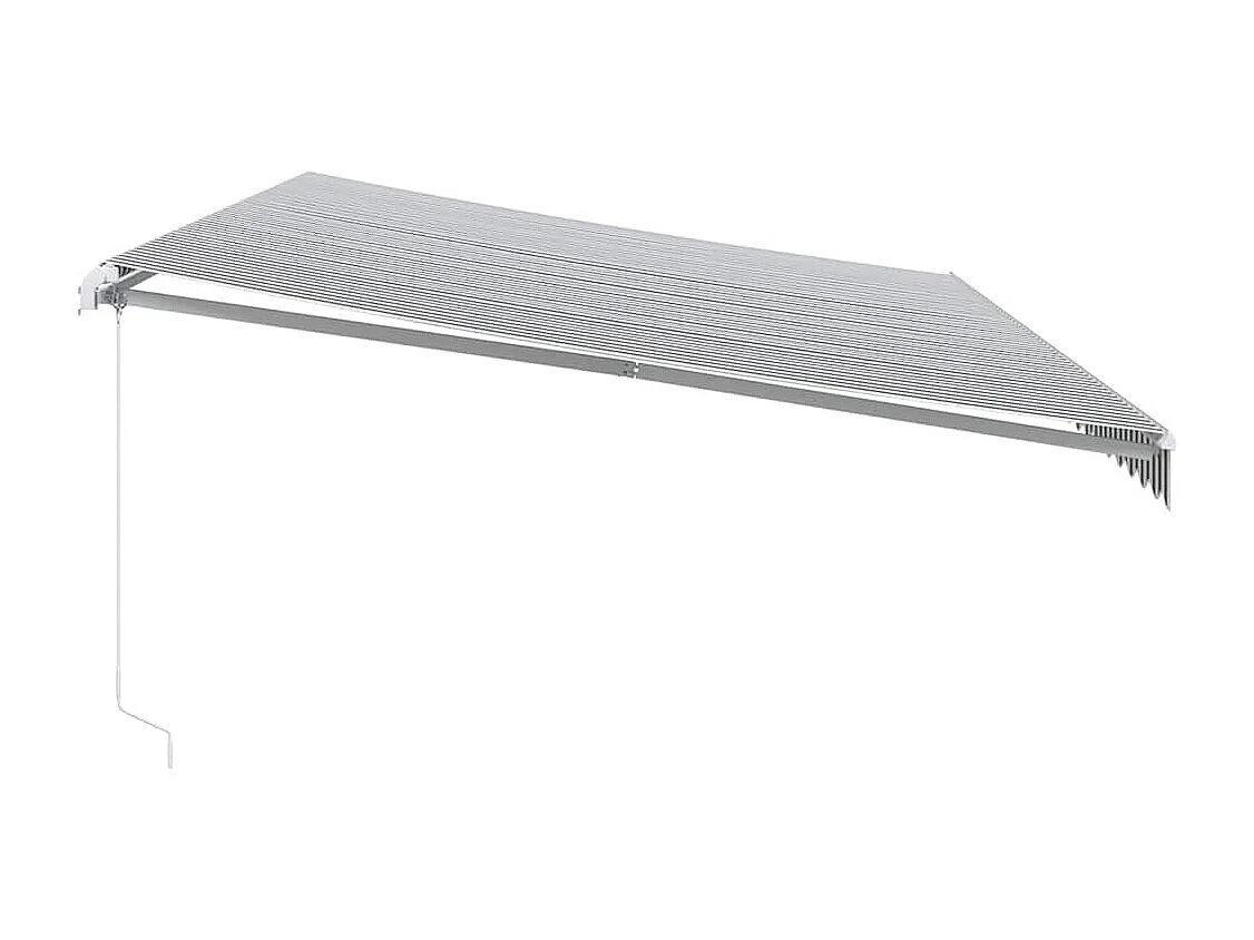 Toldo retráctil manual antracita y blanco 600x300 cm