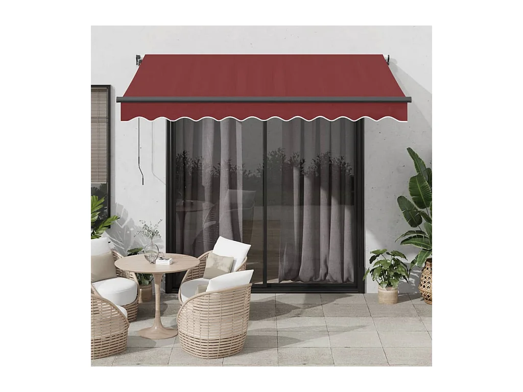 Auvent rétractable automatique bordeaux 350x250 cm