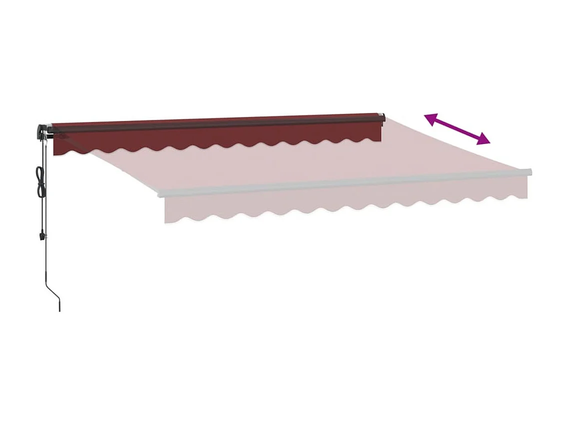 Tenda da sole retrattile automatica bordeaux 350x250 cm